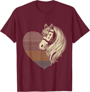 Horse Riding Women Valentines Day Gift Horse T-Shirt - T-Shirt | Maroon
