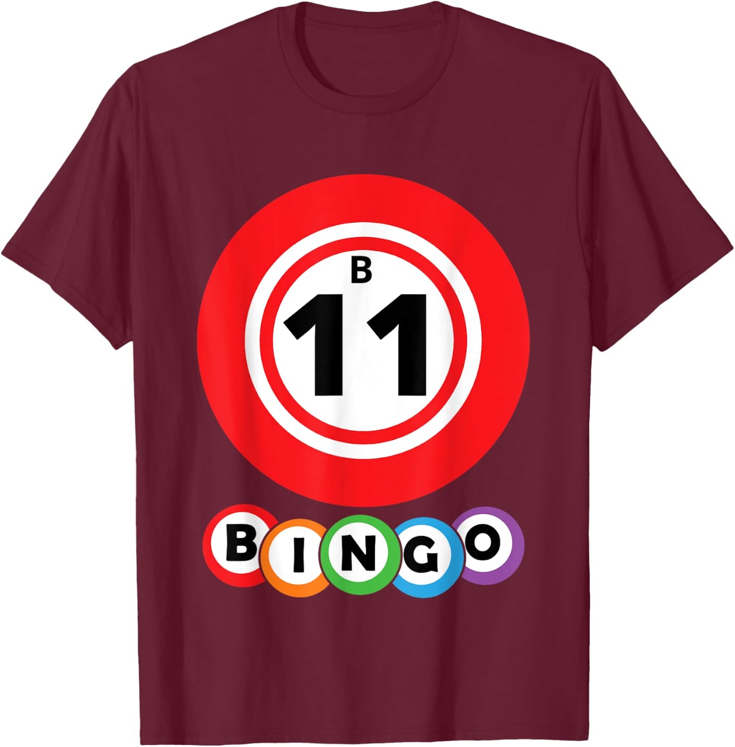 Lucky Bingo B11 Group Bingo Costume T-Shirt - T-Shirt | Maroon