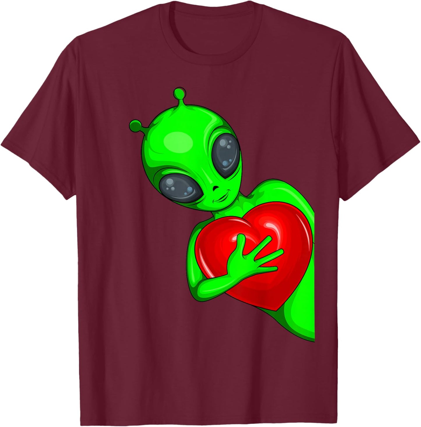 Alien Ufo Children's Women's T-Shirt - T-Shirt | Maroon