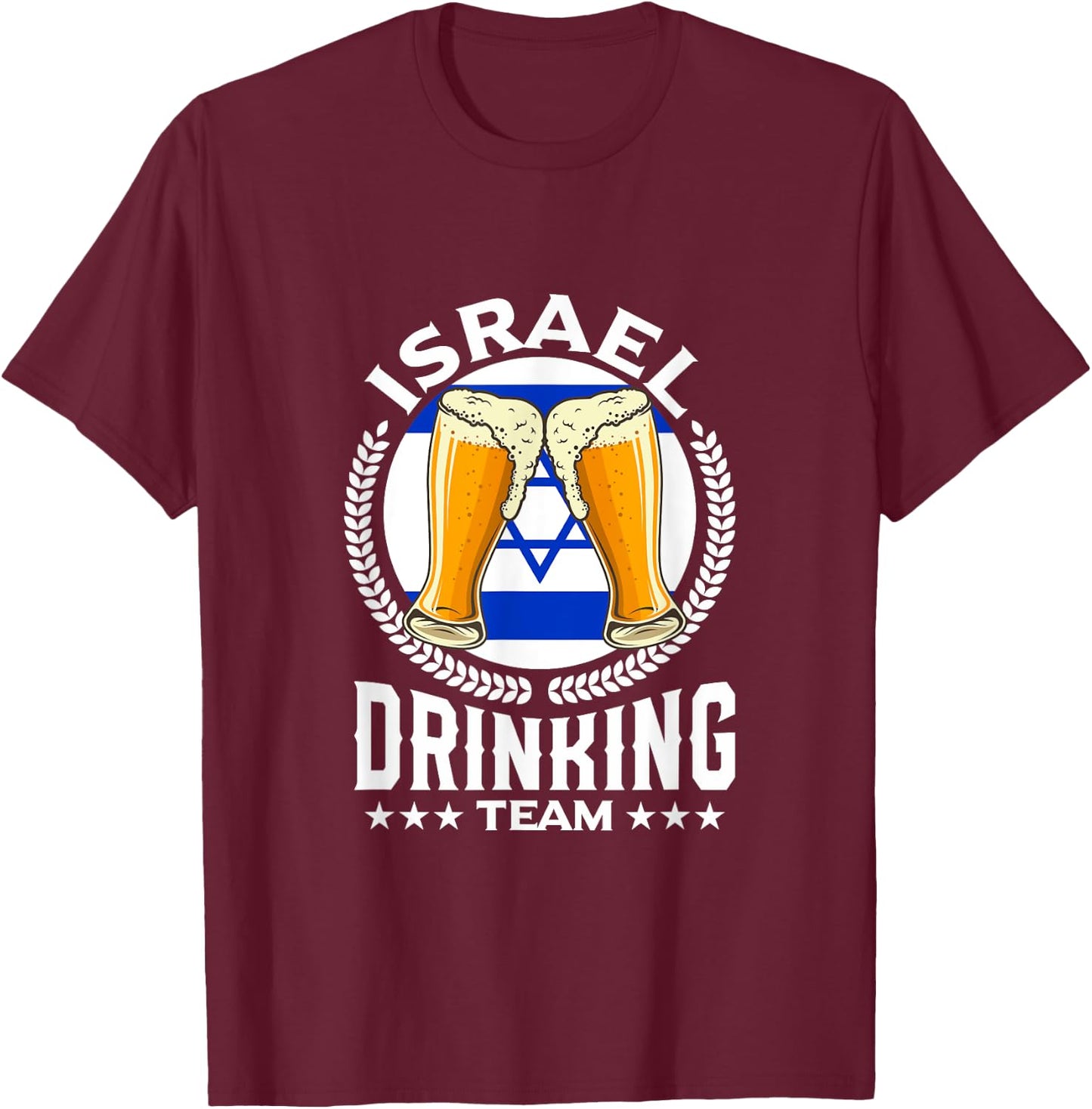 Israel Drinking Team T-Shirt - T-Shirt | Maroon