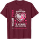 2 Years Cancer Free I Wear Pink I'm A Breast Cancer Survivor T-Shirt - T-Shirt | Maroon