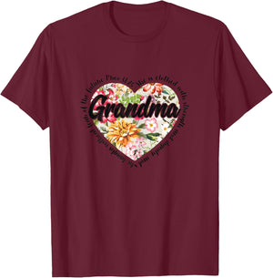 Floral Grandma Mothers Day Christian Bible Verse T-Shirt - T-Shirt | Maroon