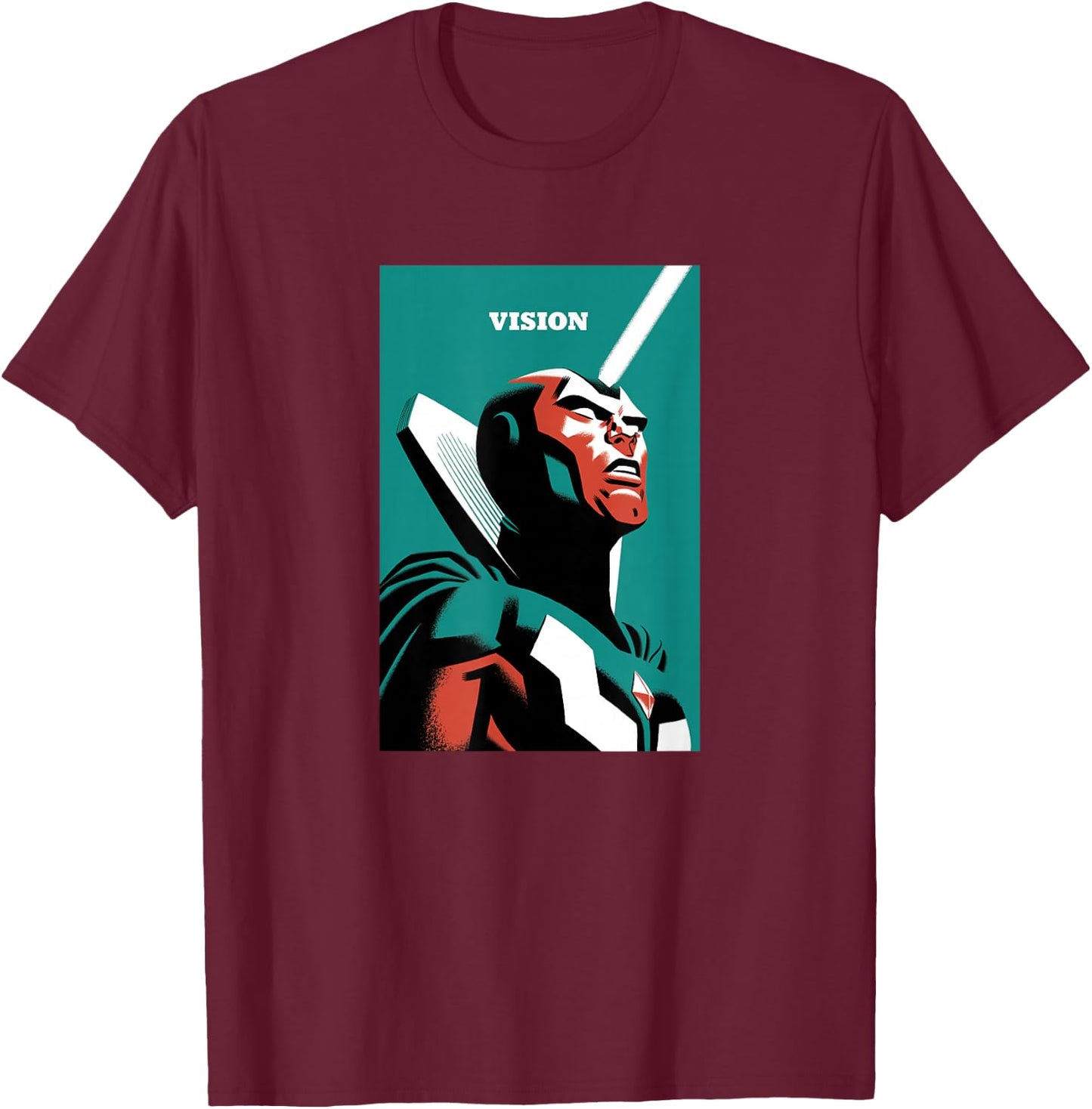 Marvel Vision Simple Poster T-Shirt - T-Shirt | Maroon
