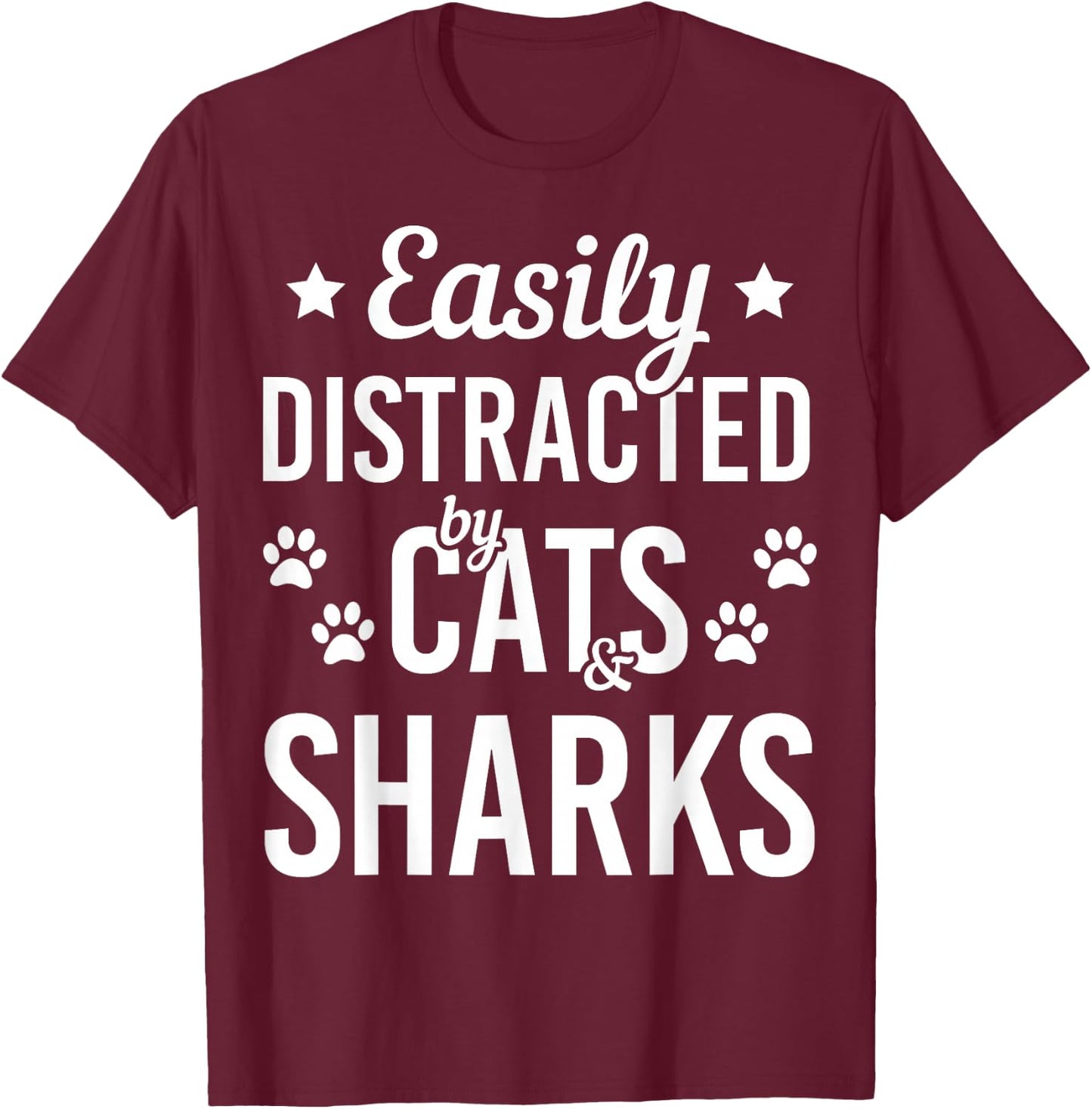 Cat Lover Shark Lover Cats And Sharks Zookeeper Funny Cat T-Shirt - T-Shirt | Maroon