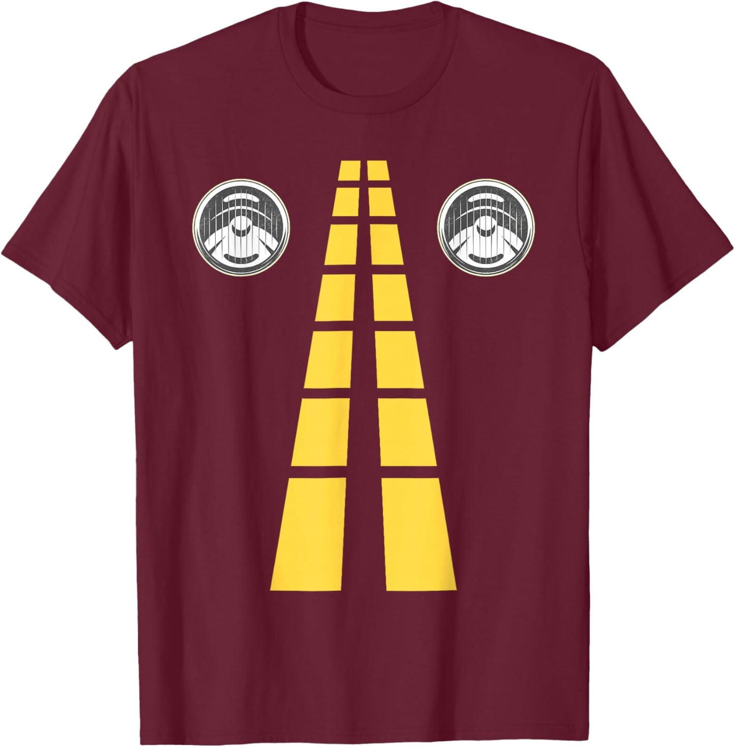 Deer Headlights with Road Markings Couples Costume Halloween T-Shirt - T-Shirt | Maroon