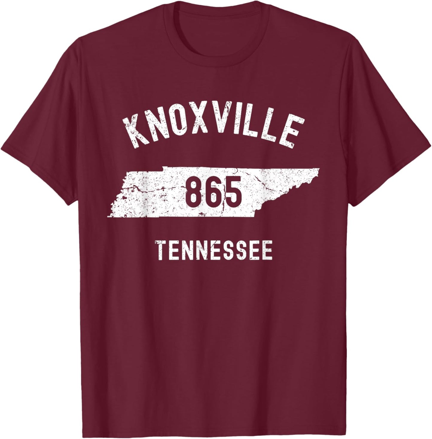 Knoxville Tennessee TN 865 Vintage Athletic Style T-Shirt - T-Shirt | Maroon