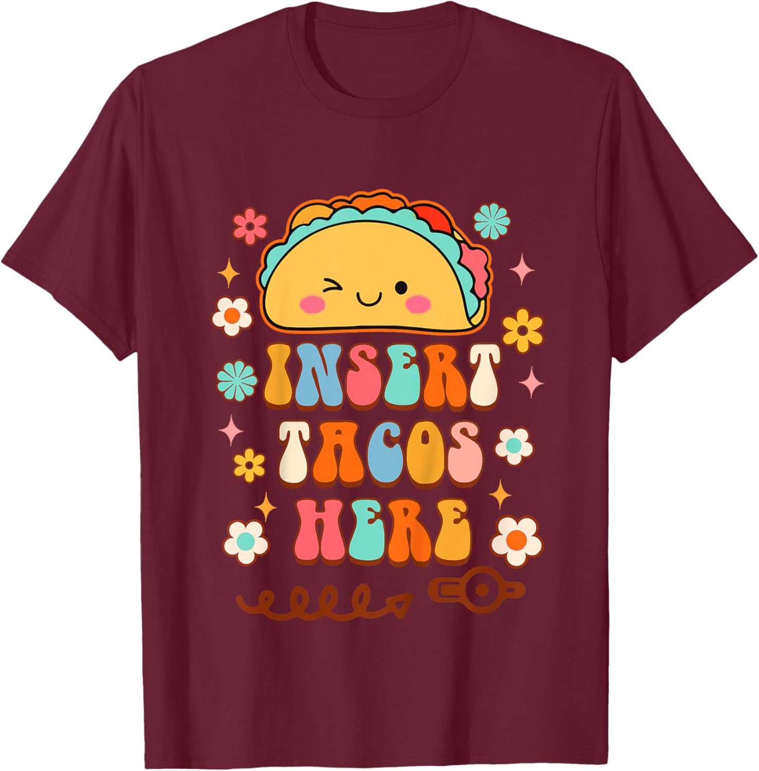 Kids Tubie Cutie G-Button Gastrostomy Button Insert Tacos Here T-Shirt - T-Shirt | Maroon
