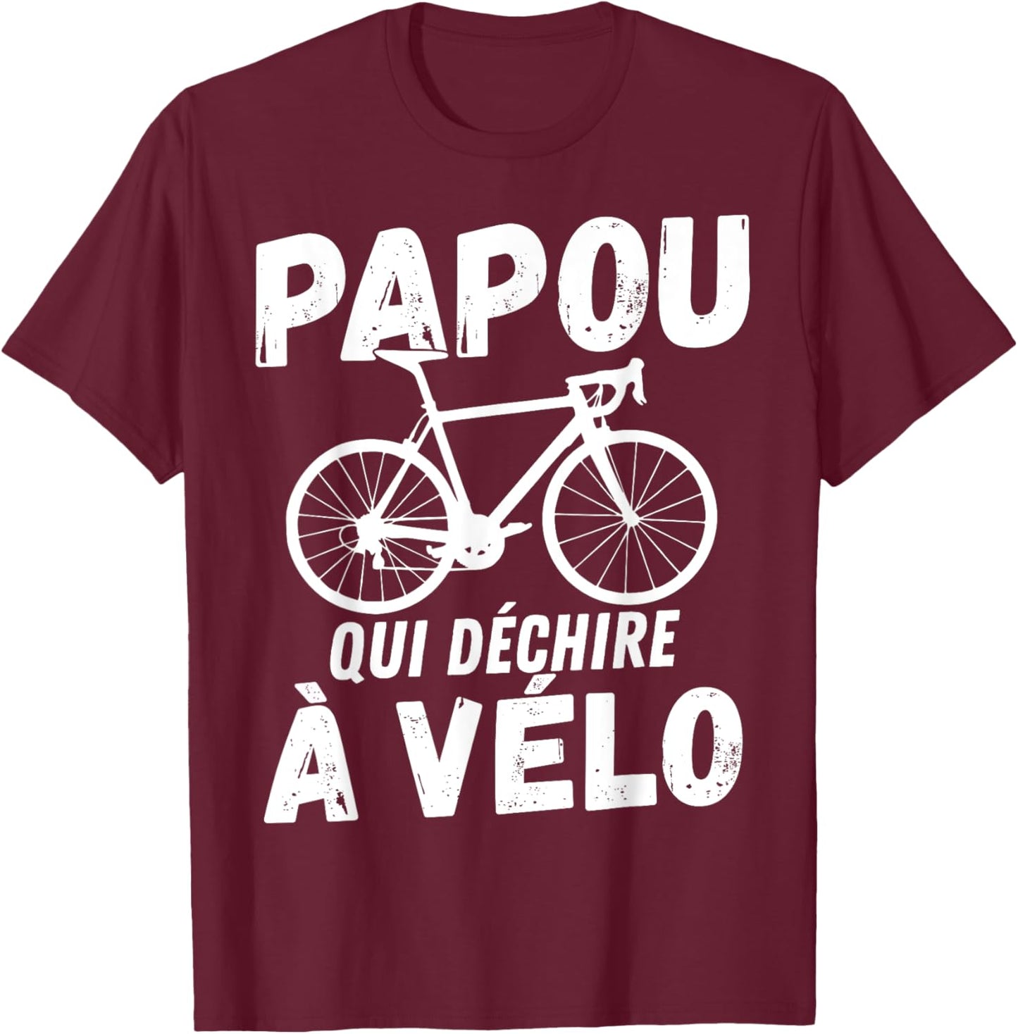 Bicycle man funny cycling cyclist Papua tearing bike , Black, S T-Shirt - T-Shirt | Maroon