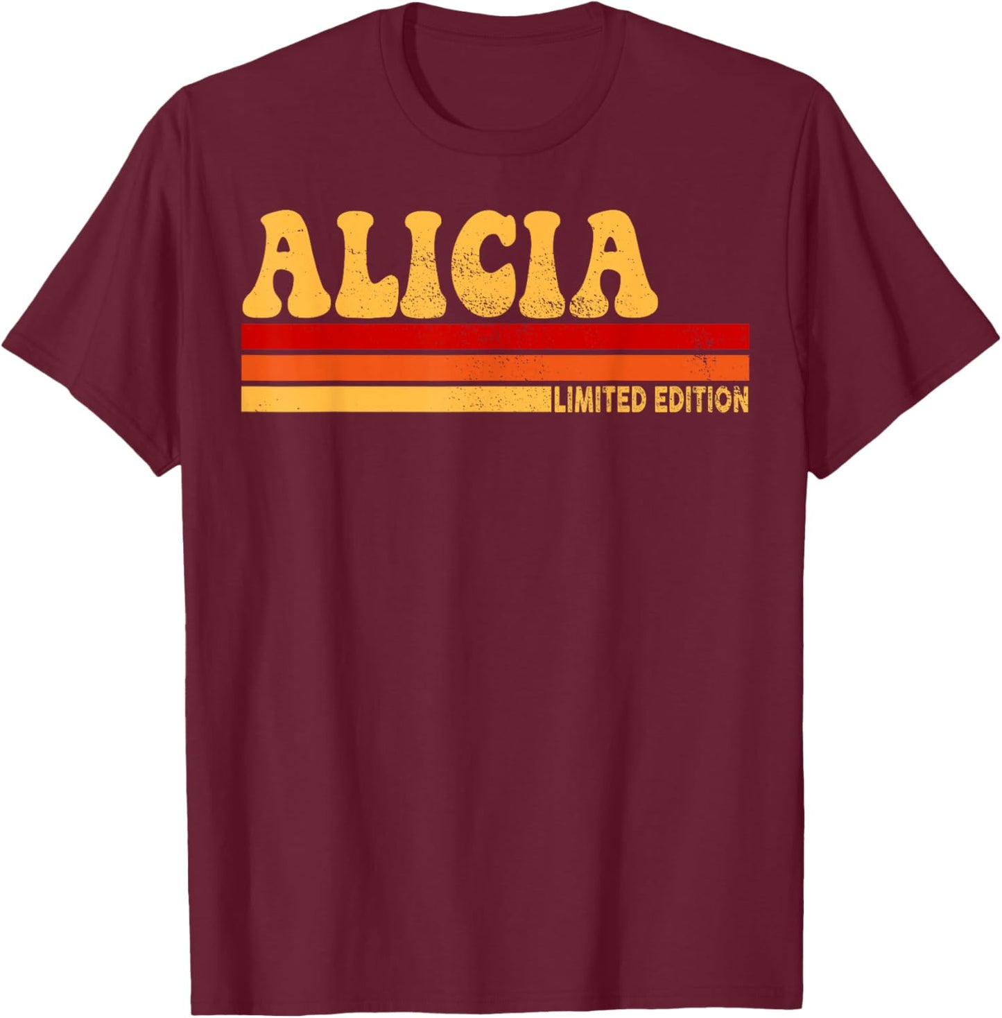 Alicia Name Personalized Cute Idea Women Vintage Alicia T-Shirt - T-Shirt | Maroon