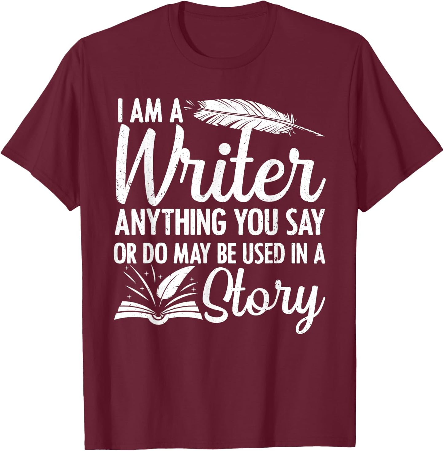 Best Writer Design Women Writer Writing Story Author T-Shirt - T-Shirt | Maroon