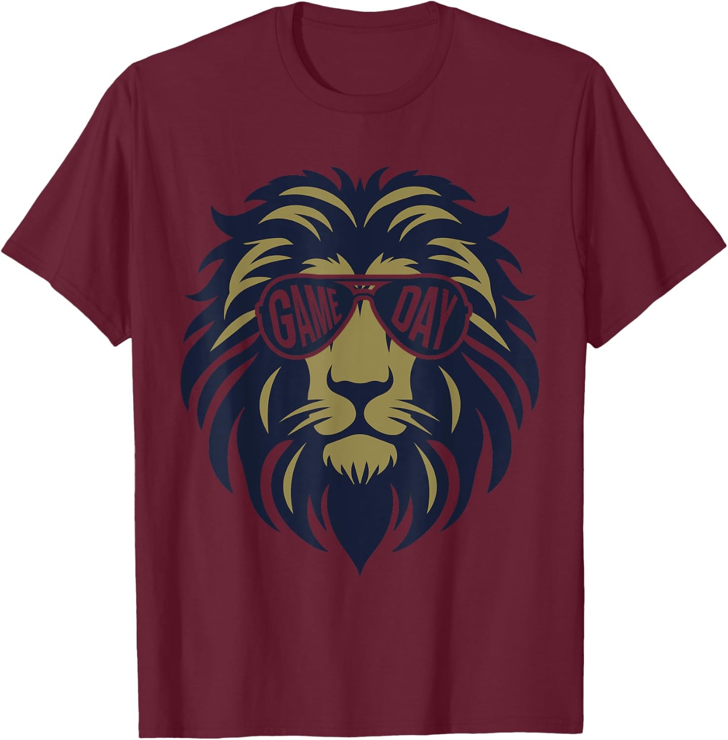 Football Game Day Lion Vintage T-Shirt - T-Shirt | Maroon