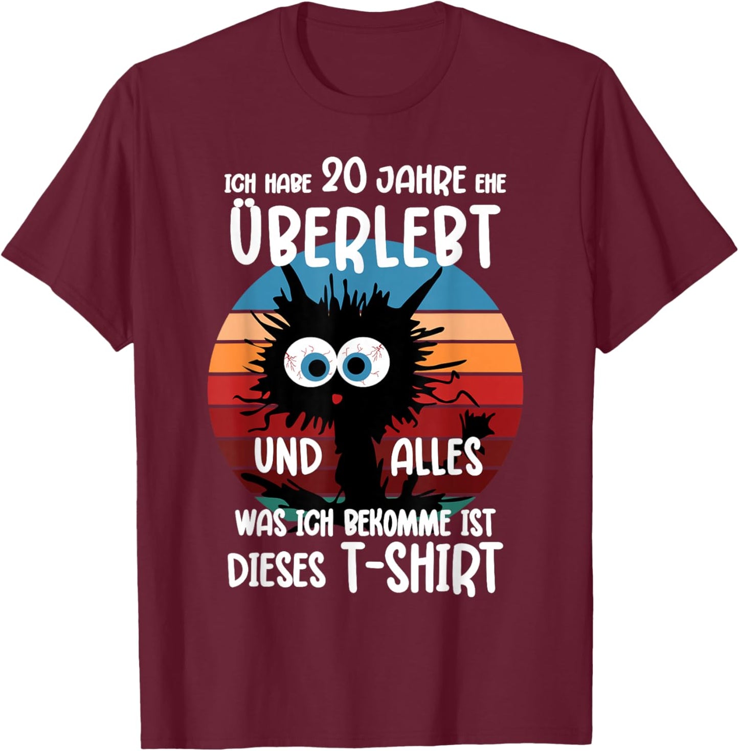 20 Jahre Verheiratet Porzellanhochzeit Ehe 20 Hochzeitstag T-Shirt - T-Shirt | Maroon