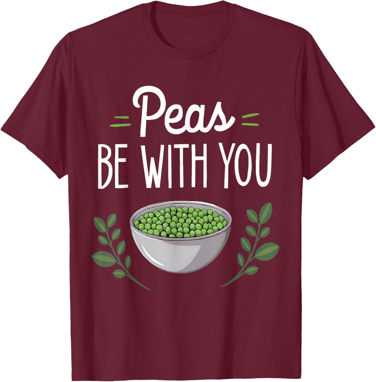 Funny Thanksgiving | Family Matching Peas Be With You T-Shirt - T-Shirt | Maroon