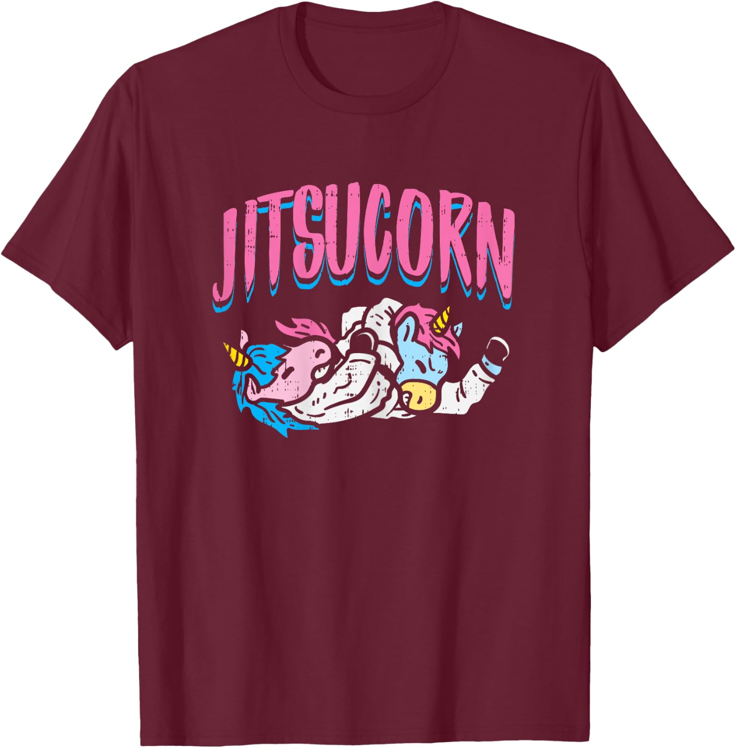 Jitsucorn Jiu Jitsu Unicorn Funny Grappling Martial Art Gift T-Shirt - T-Shirt | Maroon