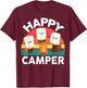 Happy Marshmallow Camper-Shirt Kids Toddler Boy Cute Camping T-Shirt - T-Shirt | Maroon