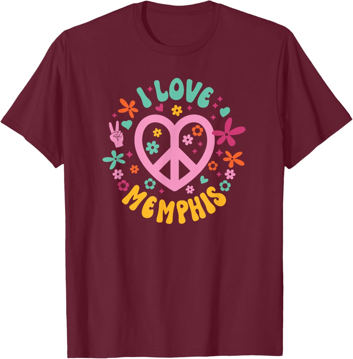 I Love Memphis T-Shirt - T-Shirt | Maroon
