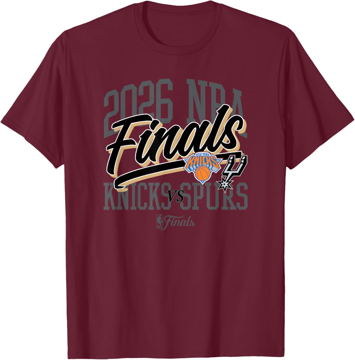 NBA 2026 Finals Knicks vs Thunder Final Flex T-Shirt - T-Shirt | Maroon