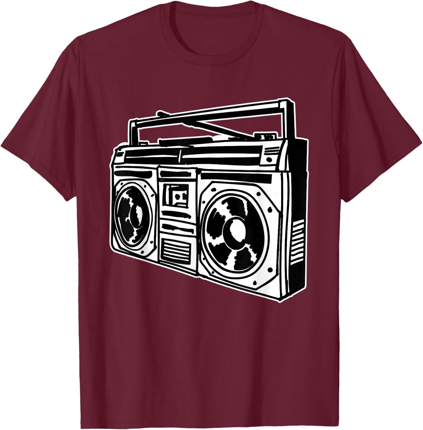Ghetto Blaster 80's 90's Hip Hip Rap T-Shirt - T-Shirt | Maroon