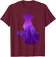 Night Wildlife Animal Galaxy Forest Nature Trees Stars Fox T-Shirt - T-Shirt | Maroon