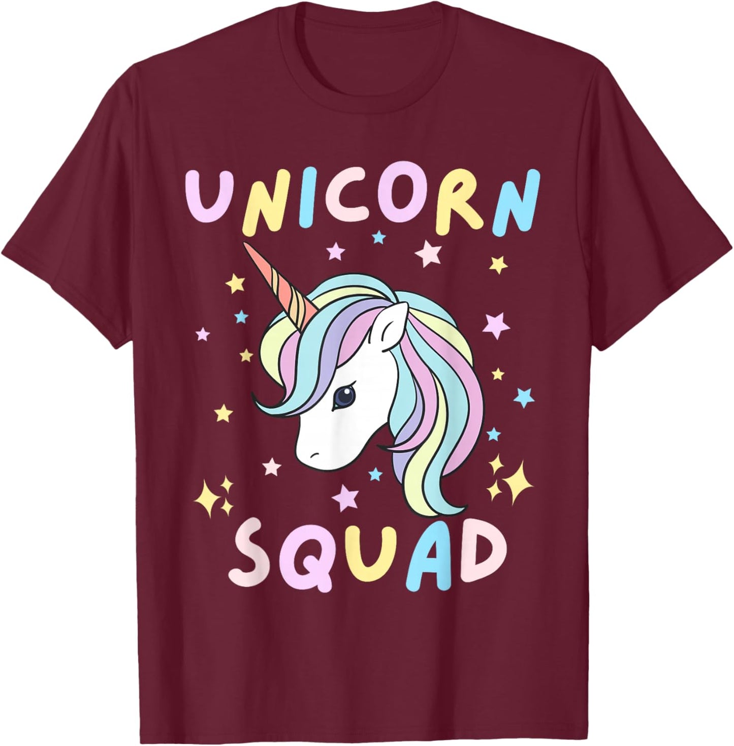 Unicorn Squad Cute Rainbow Lover Family Birthday Girls Party T-Shirt - T-Shirt | Maroon