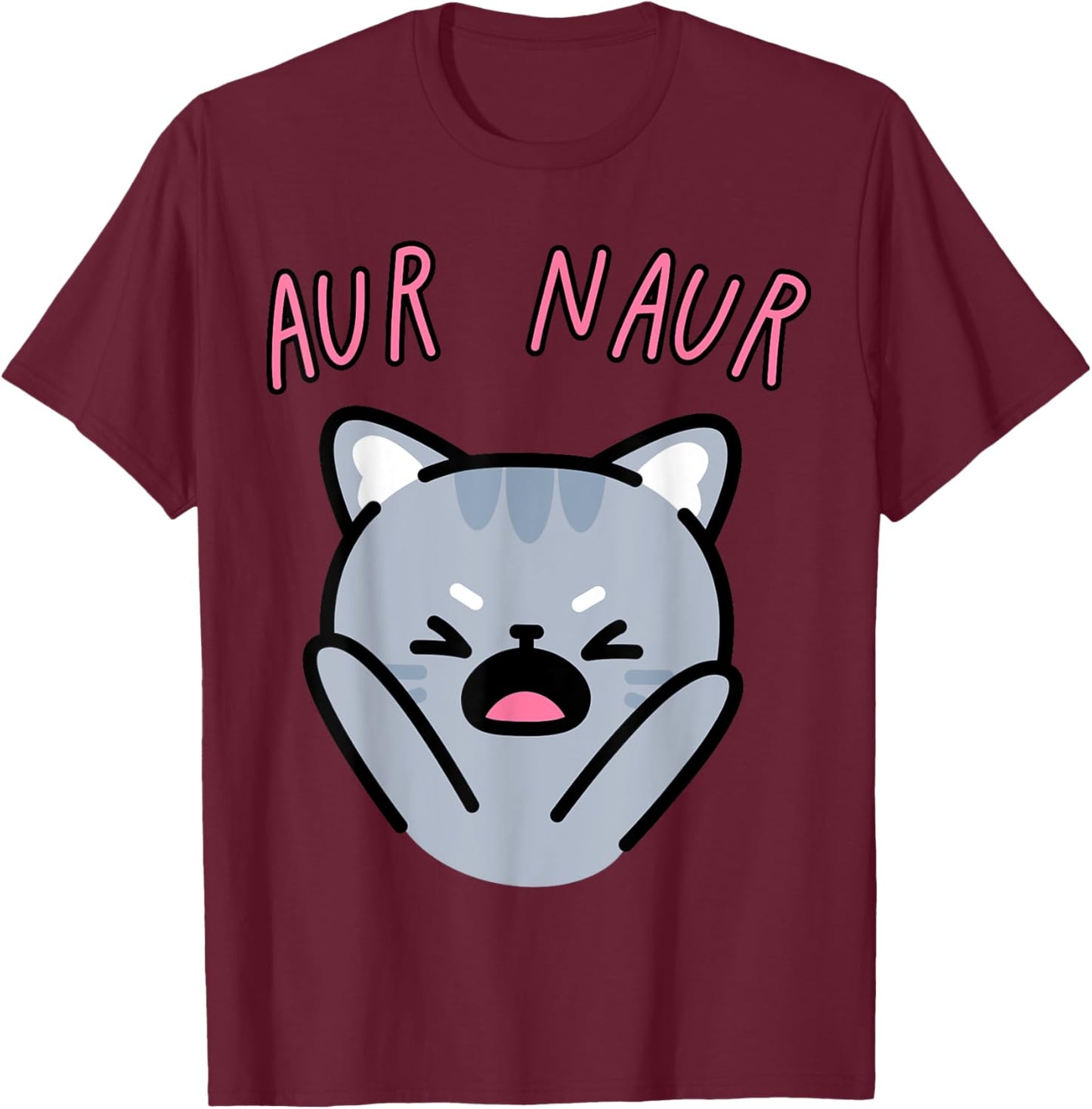 Aur Naur Funny Cat Women Kids T-Shirt - T-Shirt | Maroon