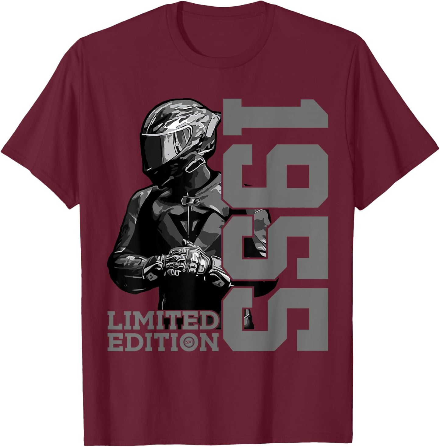 Limited Edition 1955 Biker Motorcycle 70th Birthday T-Shirt - T-Shirt | Maroon