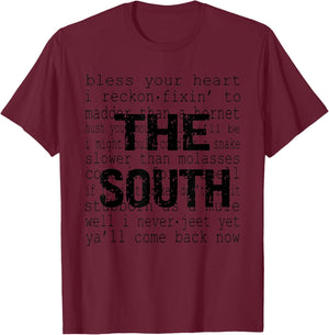 Vintage The South Bless Your Little Heart Southern Saying T-Shirt - T-Shirt | Maroon