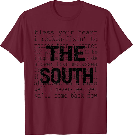Vintage The South Bless Your Little Heart Southern Saying T-Shirt - T-Shirt | Maroon