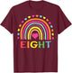 8 Years Old Rainbow 8th Birthday Gift Girls Boys Kids T-Shirt - T-Shirt | Maroon