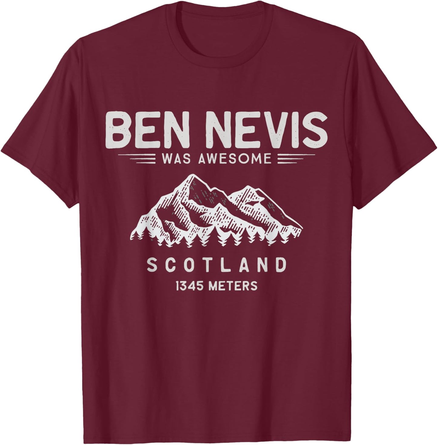 Ben Nevis Scotland High Point T-Shirt - T-Shirt | Maroon