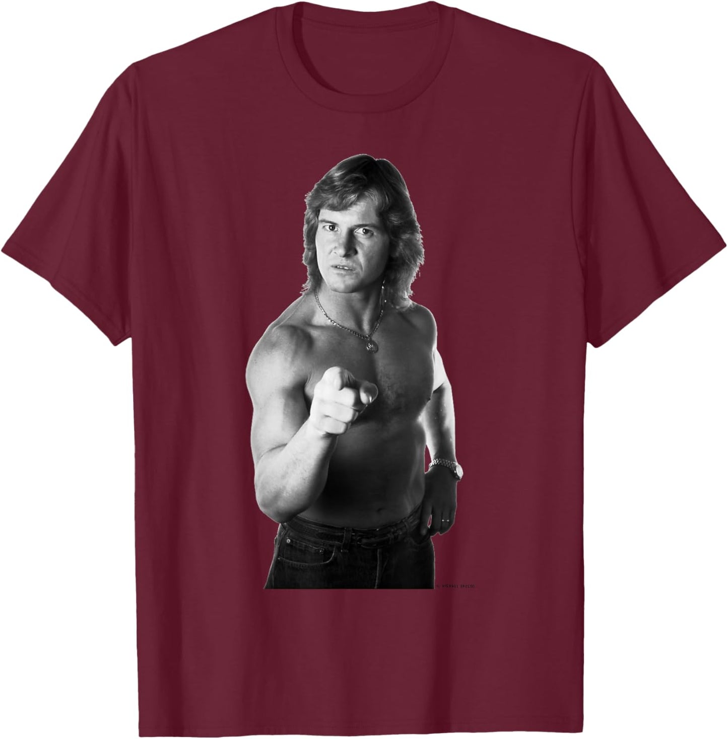 Wrestler Roddy Piper Actor They Live By Michael Grecco T-Shirt - T-Shirt | Maroon