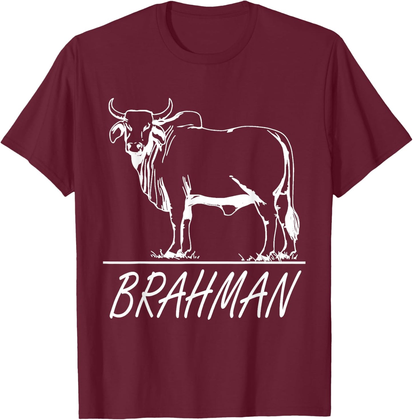 Zebu Cattle, Brahma Bulls, Brahman Cow Milk Yield T Shirt T-Shirt - T-Shirt | Maroon