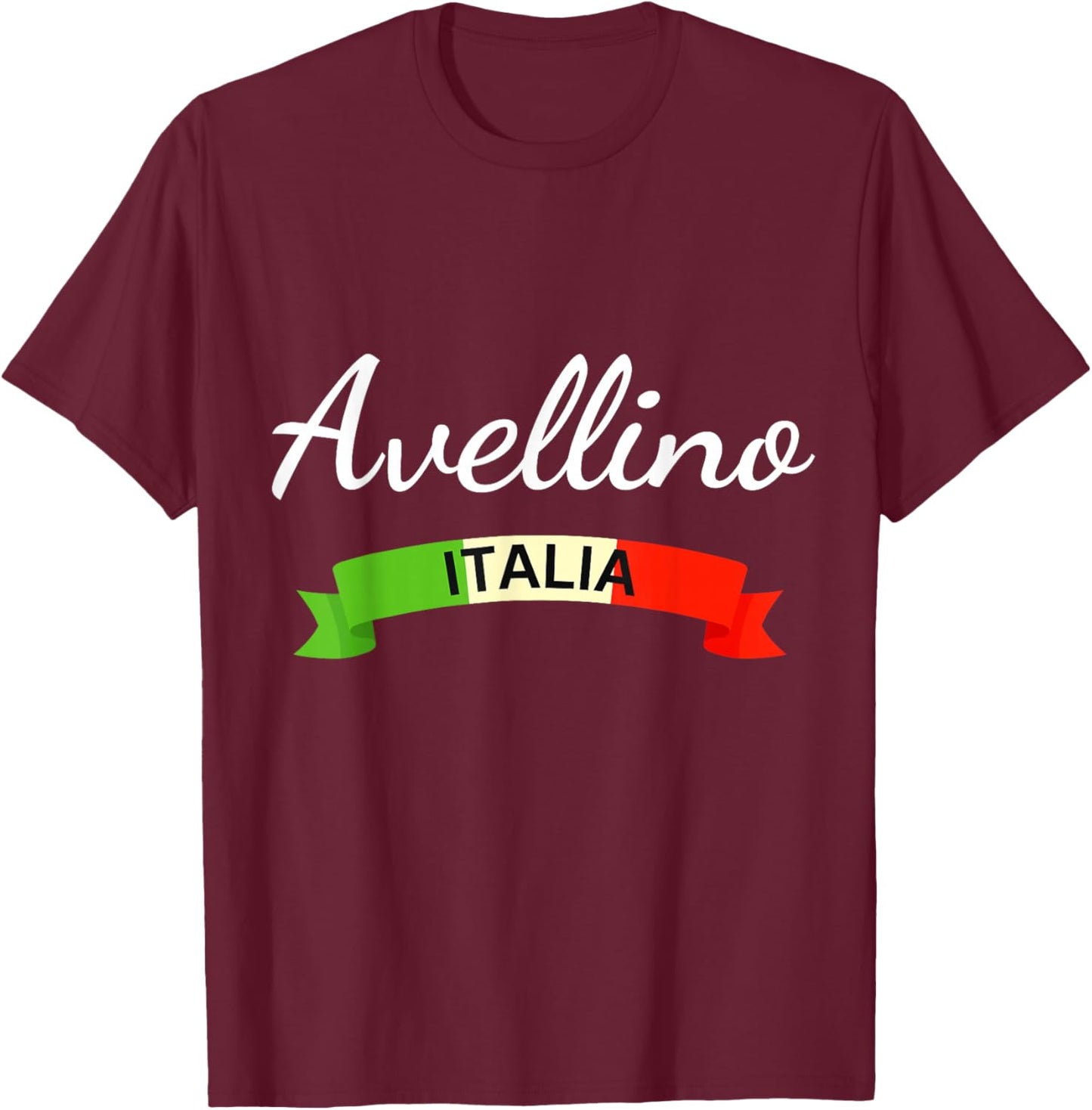 Avellino Italy Flag Italia Souvenir Matching Italian T-Shirt - T-Shirt | Maroon