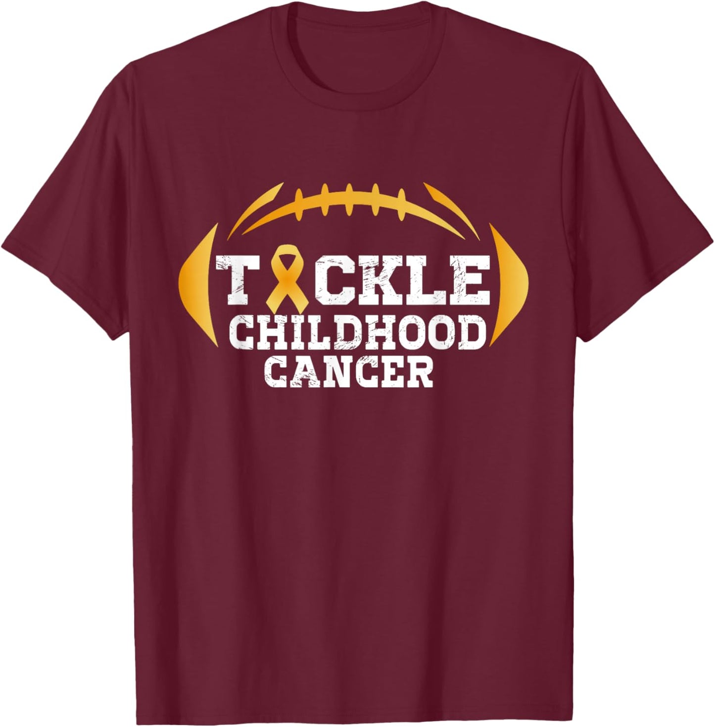 Childhood Tackle Football Childhood Cancer Awareness Women T-Shirt - T-Shirt | Maroon