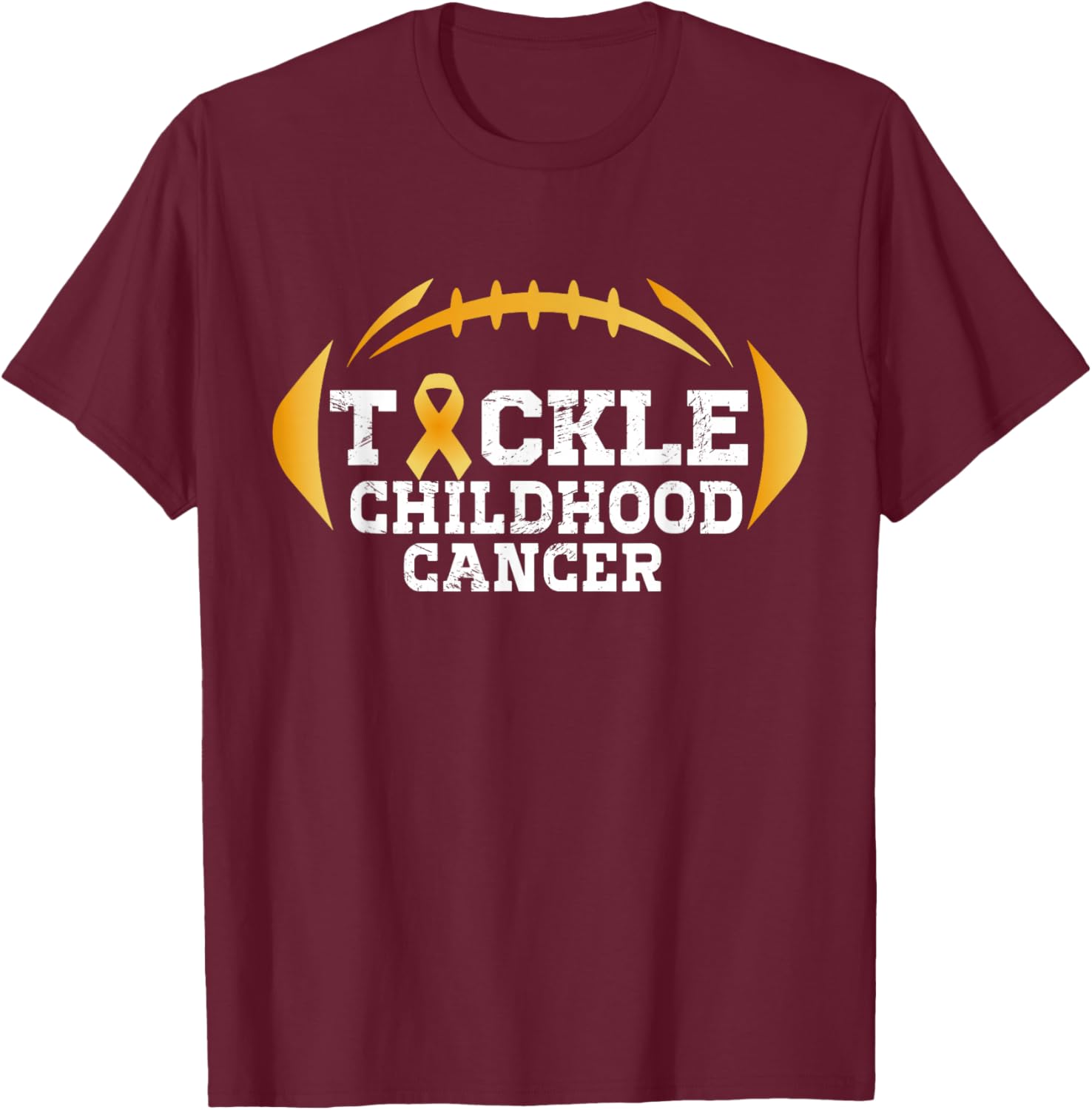 Childhood Tackle Football Childhood Cancer Awareness Women T-Shirt - T-Shirt | Maroon