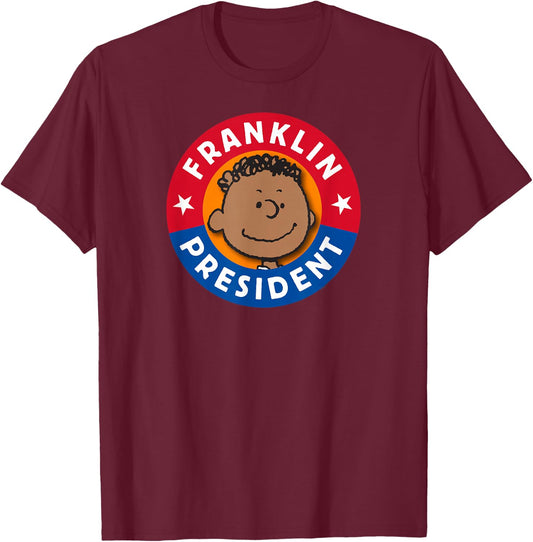 Peanuts - President Franklin Armstrong Patriotic T-Shirt - T-Shirt | Maroon