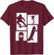 Vintage Retro Skateboard Stunt T-Shirt - T-Shirt | Maroon