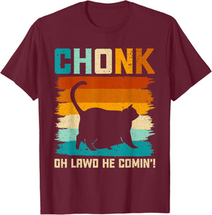Chonk Cat Scale Meme Funny Retro Style Vintage Cats Memes Women Girls Kids T-Shirt - T-Shirt | Maroon