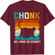 Chonk Cat Scale Meme Funny Retro Style Vintage Cats Memes Women Girls Kids T-Shirt - T-Shirt | Maroon