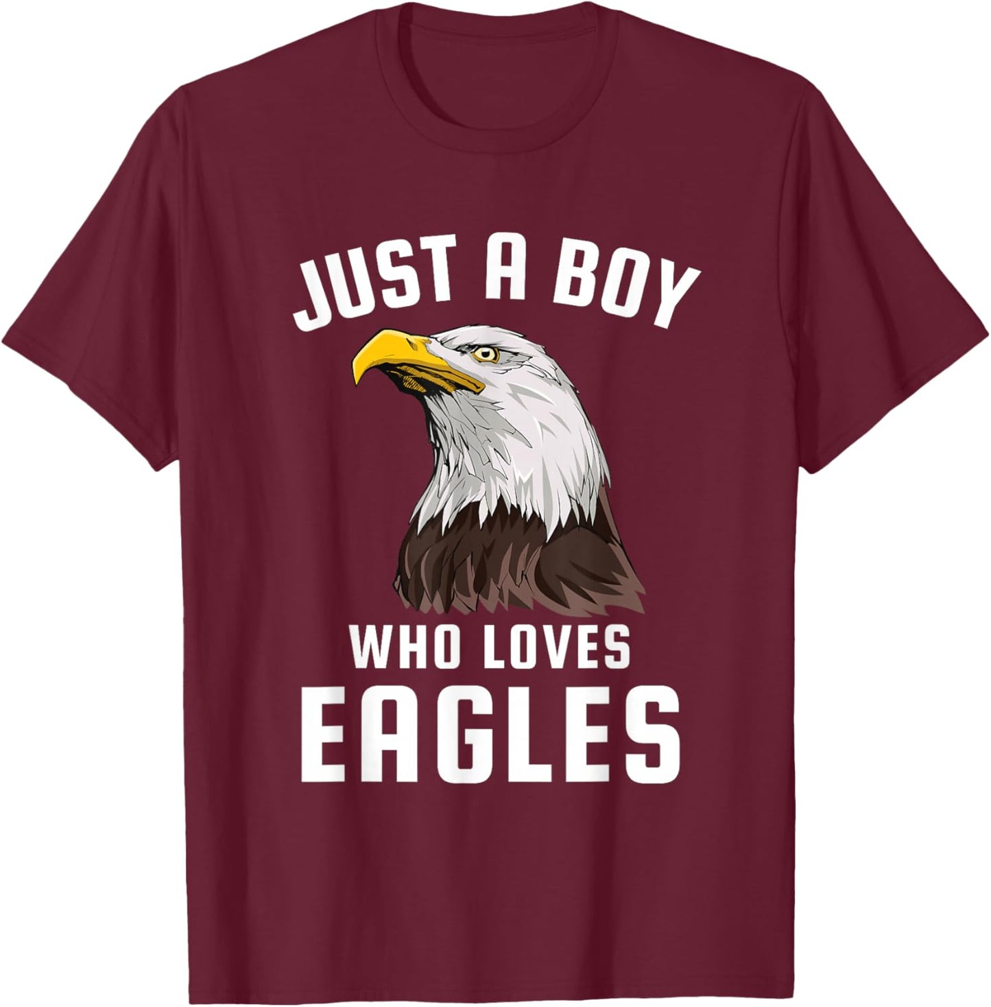 Just a Boy Who Loves Eagles T-Shirt - T-Shirt | Maroon