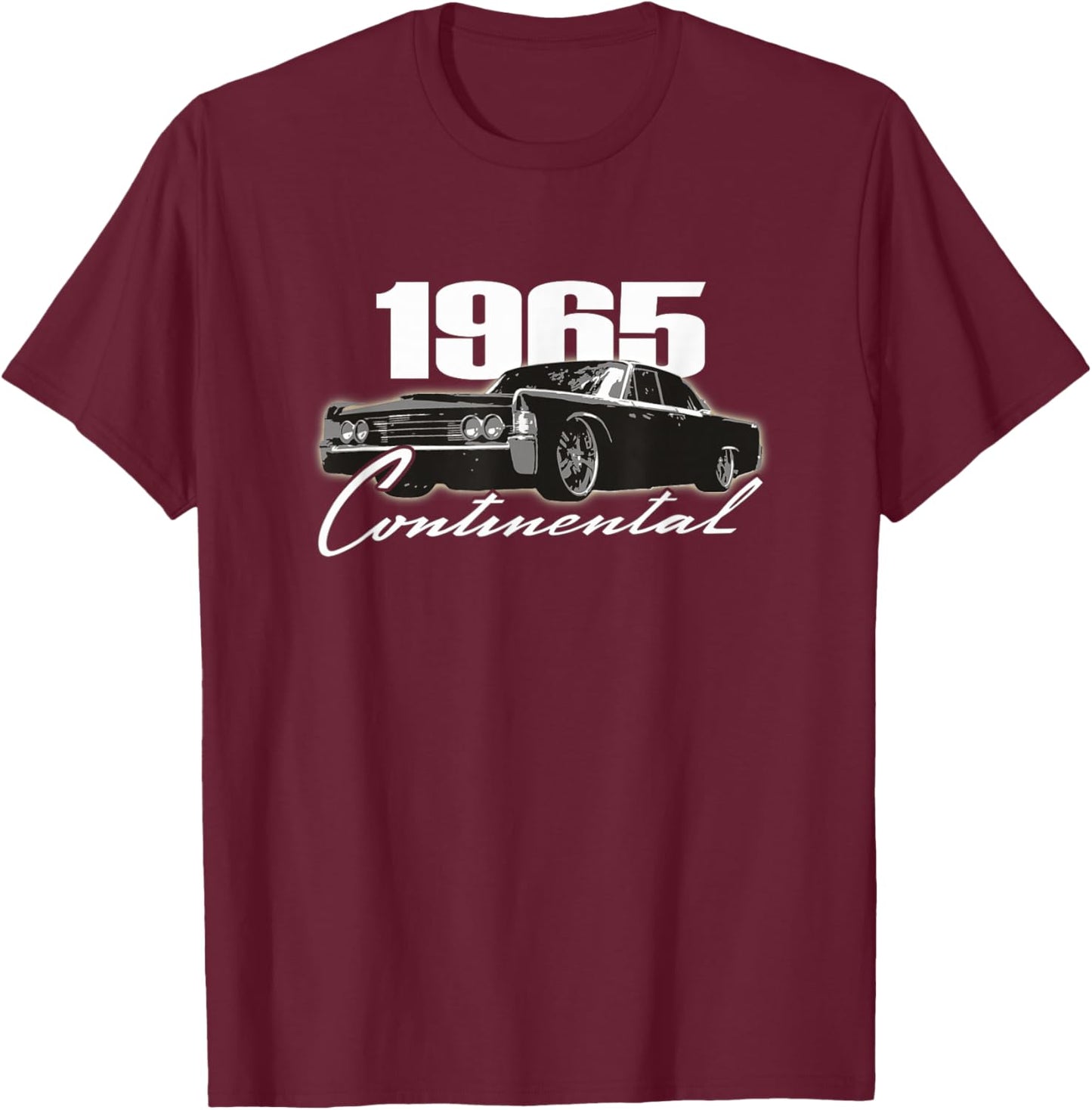 1965 Lincoln Continental T-Shirt - T-Shirt | Maroon