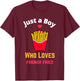 Funny French Fries Gifts It's Fry Day, French Fries Lover , -Adult, Black, Small, Short Sleeve T-Shirt - T-Shirt | Maroon
