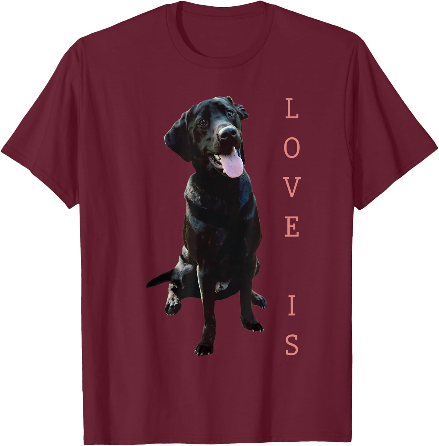 Labrador Retriever Shirt Women Men Kids Black Lab Mom Dad T-Shirt - T-Shirt | Maroon