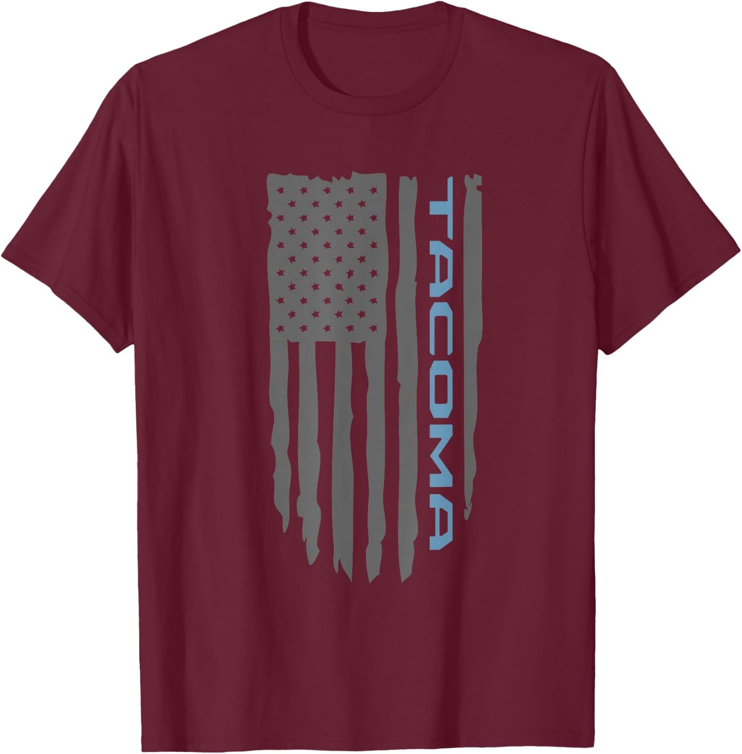 Wandering Wheels Tacoma PreRunner American Flag Shirt T-Shirt - T-Shirt | Maroon