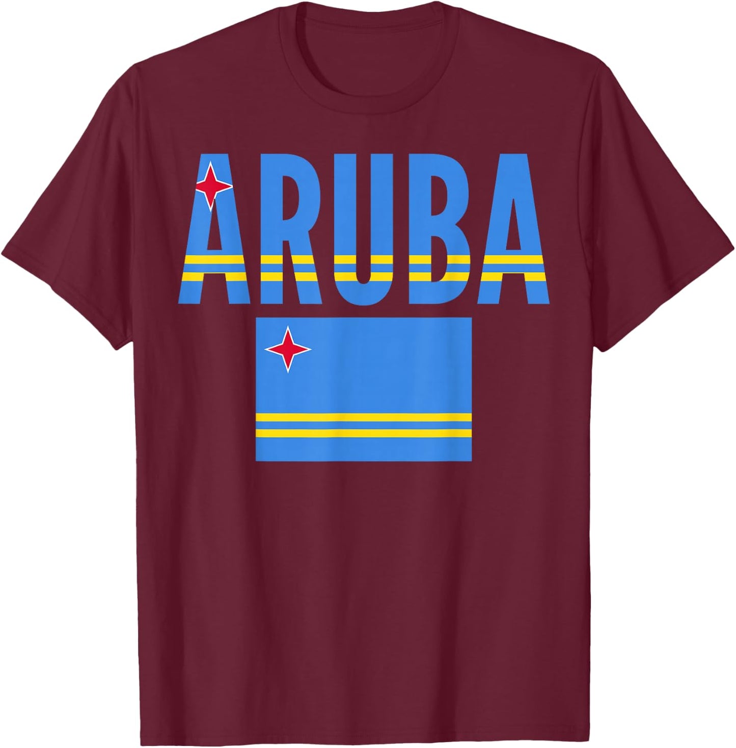 Aruban - Aruba Country Flag T-Shirt - T-Shirt | Maroon