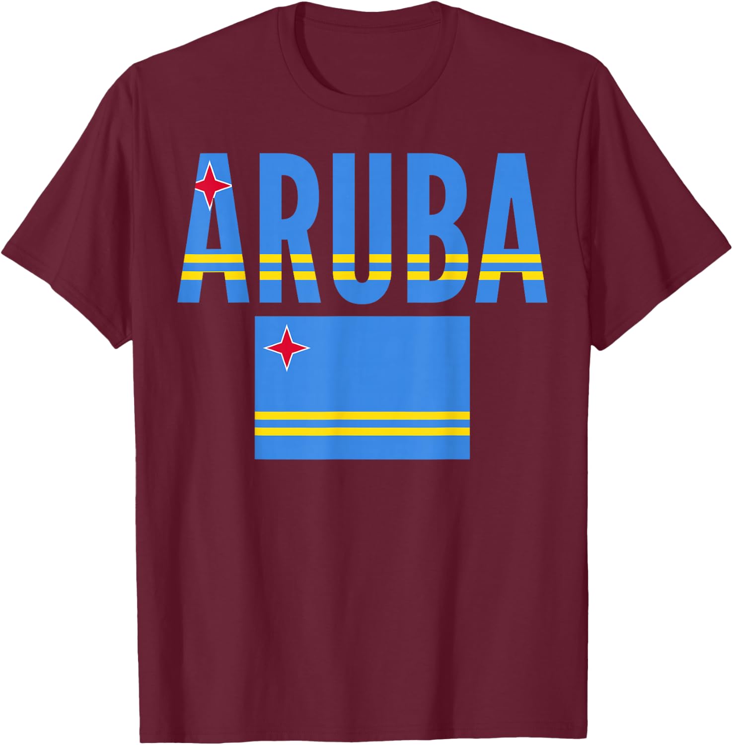 Aruban - Aruba Country Flag T-Shirt - T-Shirt | Maroon