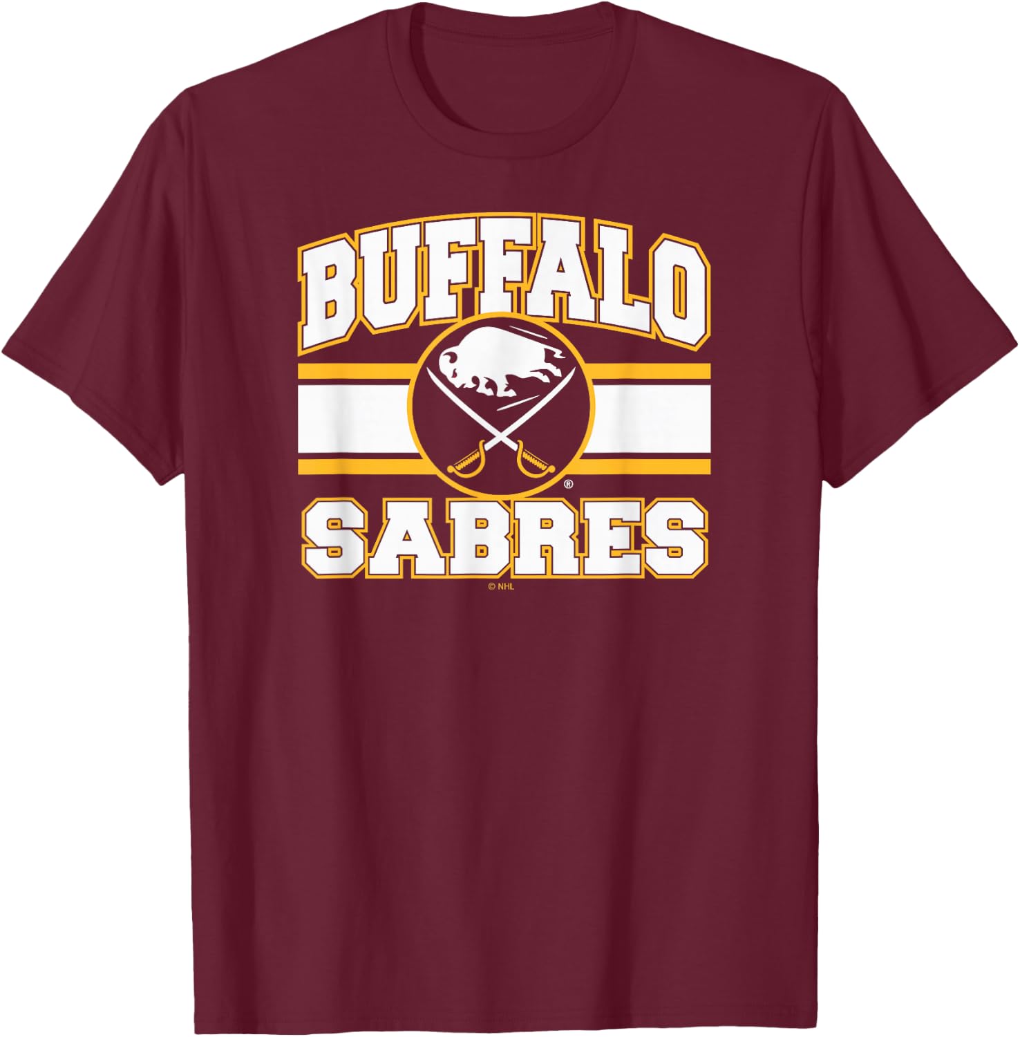 Buffalo Sabres Stripe Royal Blue Officially Licensed T-Shirt - T-Shirt | Maroon