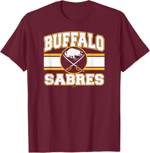 Buffalo Sabres Stripe Royal Blue Officially Licensed T-Shirt - T-Shirt | Maroon