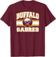 Buffalo Sabres Stripe Royal Blue Officially Licensed T-Shirt - T-Shirt | Maroon