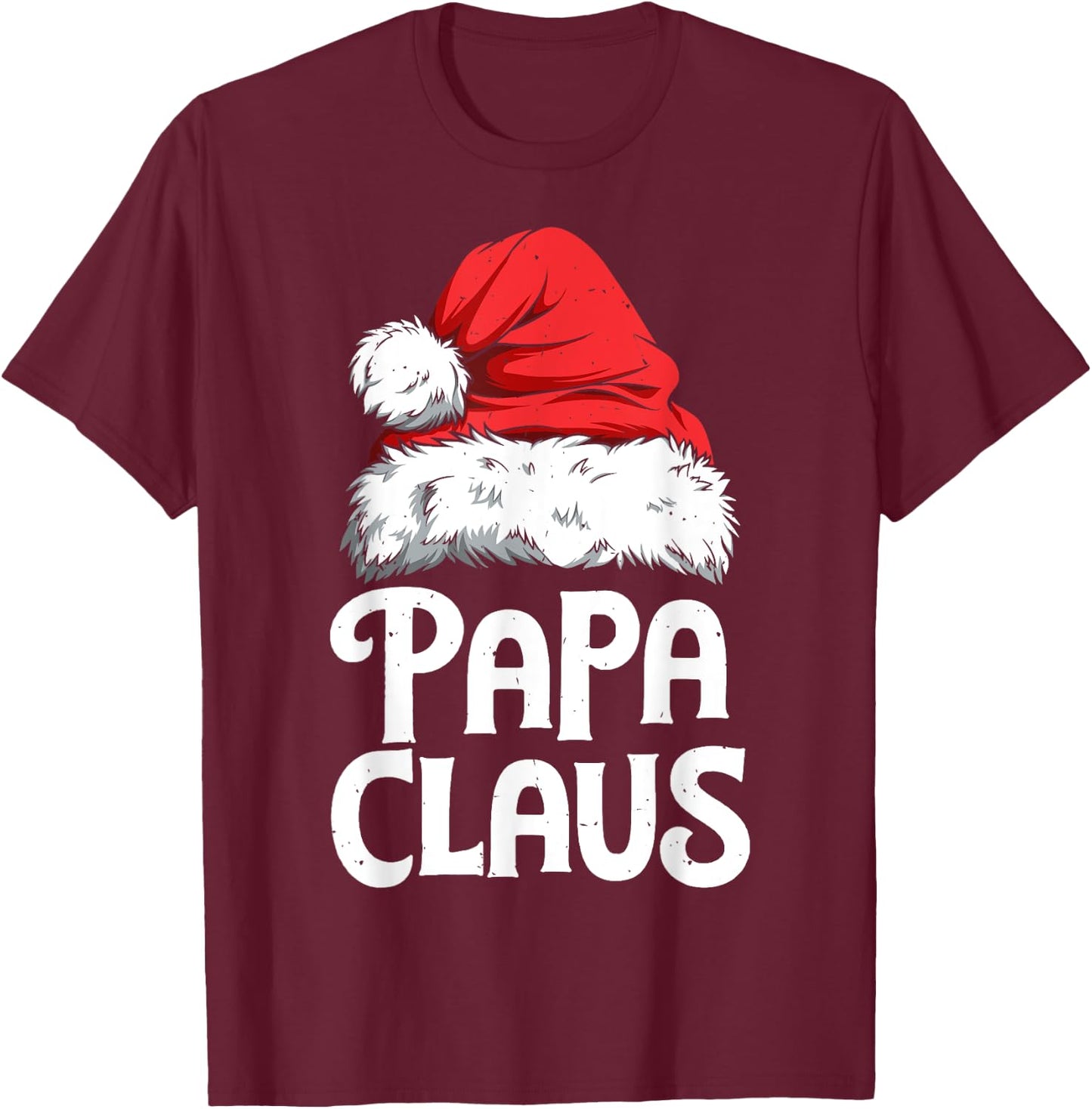 Papa Claus Christmas Dad Santa Family Matching Pyjamas Xmas T-Shirt - T-Shirt | Maroon